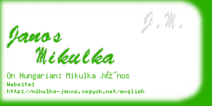 janos mikulka business card